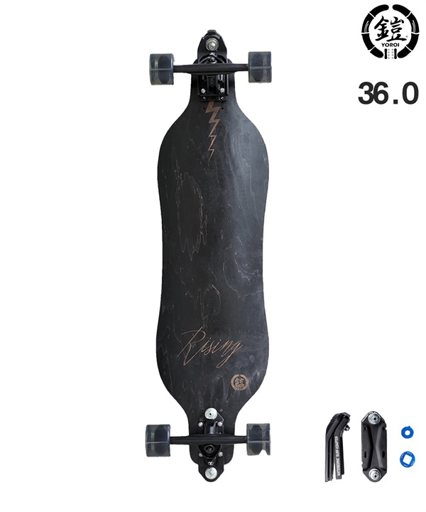 YOROI ヨロイ スケートボード ロングスケート 36inch RISING 36PW+WAVER + WB ムラサキスポーツ