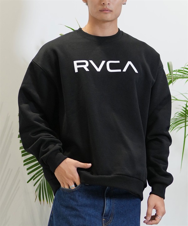 RVCA ルーカ トレーナー クルーネック メンズ スウェット ロゴ ルーズシルエット 裏起毛 BE042-P22