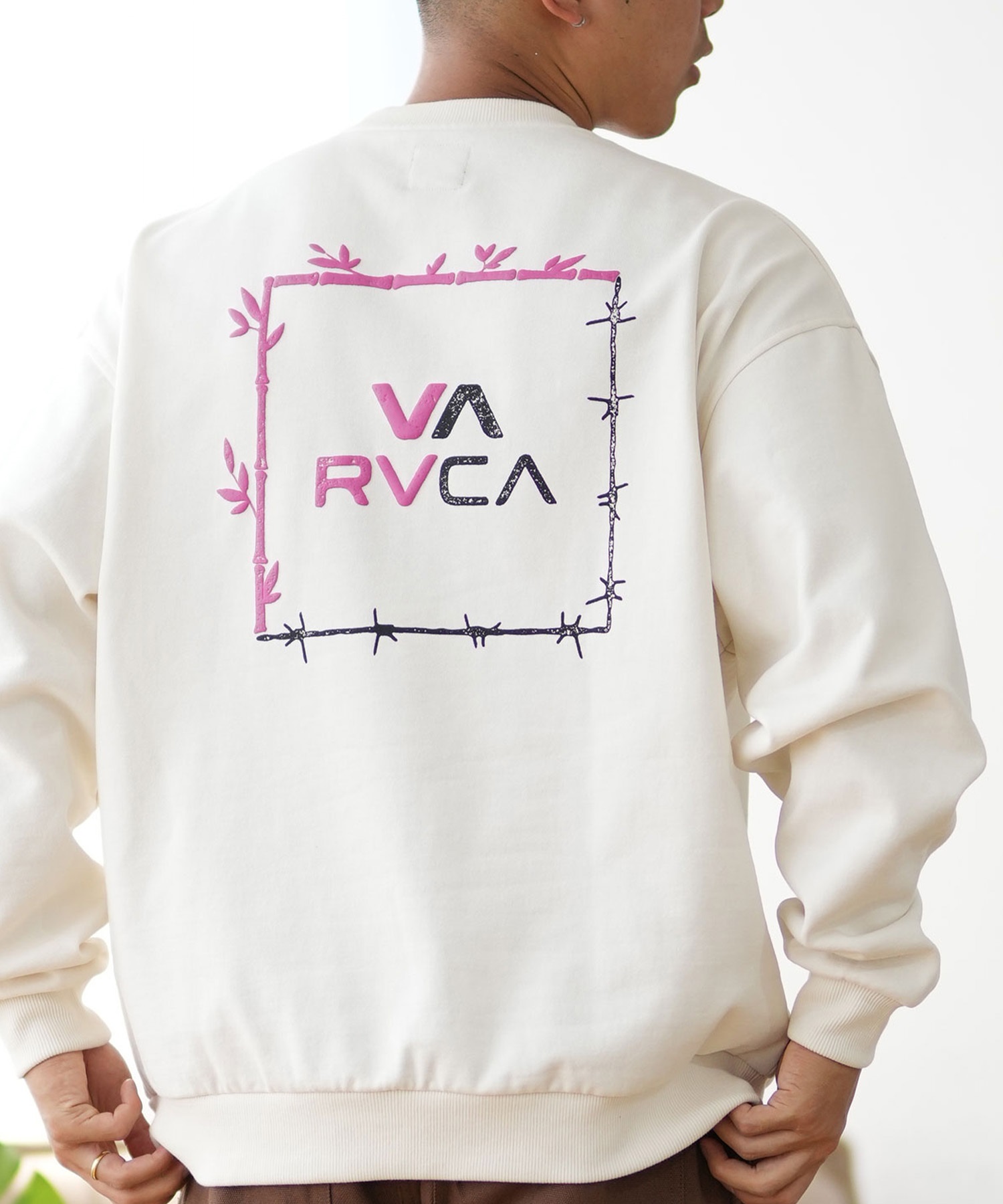 RVCA ルーカ トレーナー クルーネック メンズ スウェット バックプリント 裏起毛 BE042-P05 ムラサキスポーツ限定(ANW-S)