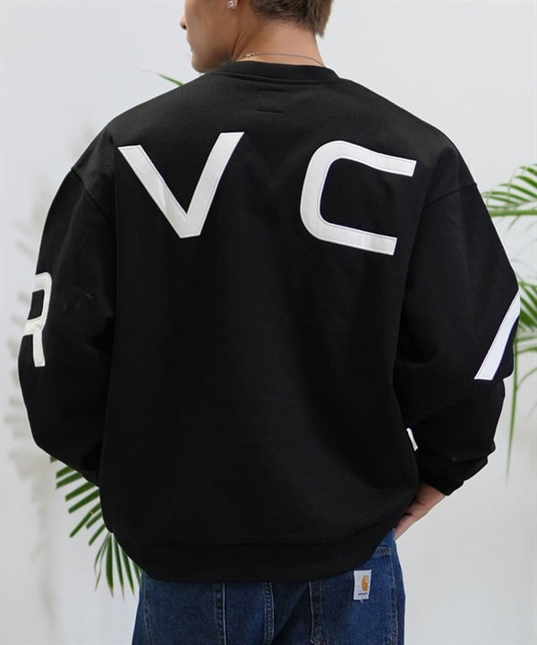 RVCA ルーカ トレーナー クルーネック メンズ スウェット ビッグロゴ バックプリント ルーズシルエット 裏起毛 BE042-032