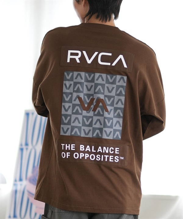RVCA ルーカ 長袖 Tシャツ メンズ ロンT バックプリント チェッカー柄 ルーズシルエット BE042-060