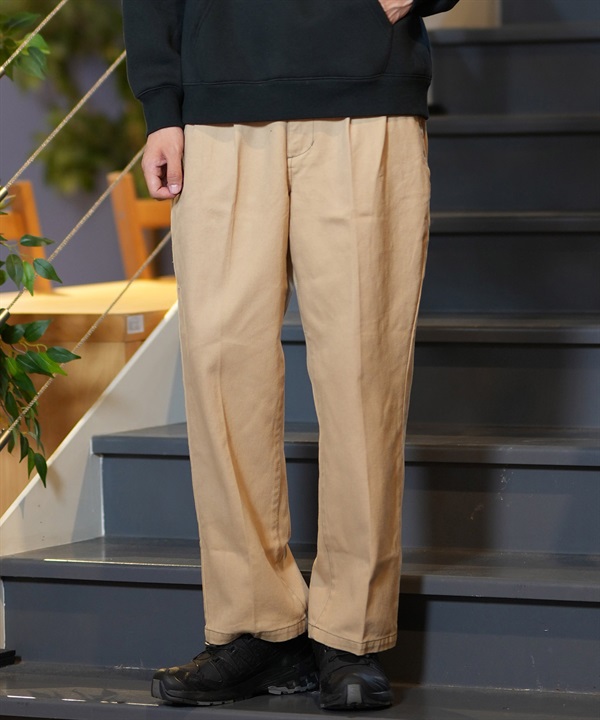 RVCA ルーカ ロングパンツ チノパン メンズ センタープリーツ テーパード 無地 BE042-723