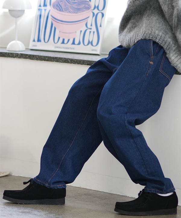 RVCA ルーカ ロングパンツ デニム メンズ 24 7 ジャムパンツ ロンパン ハーフウエストゴム ルーズシルエット BE042-722