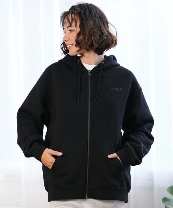 RVCA ルーカ パーカー ジップアップ レディース スウェット フーディー バックプリント 裏起毛 BE044-P03 ムラサキスポーツ限定