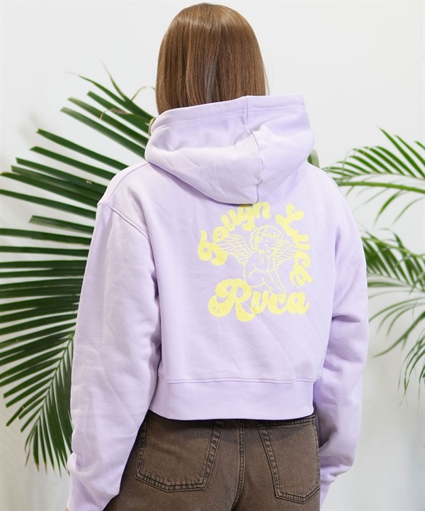 RVCA ルーカ パーカー レディース クロップド丈 バックプリント セットアップ対応 BE044-015
