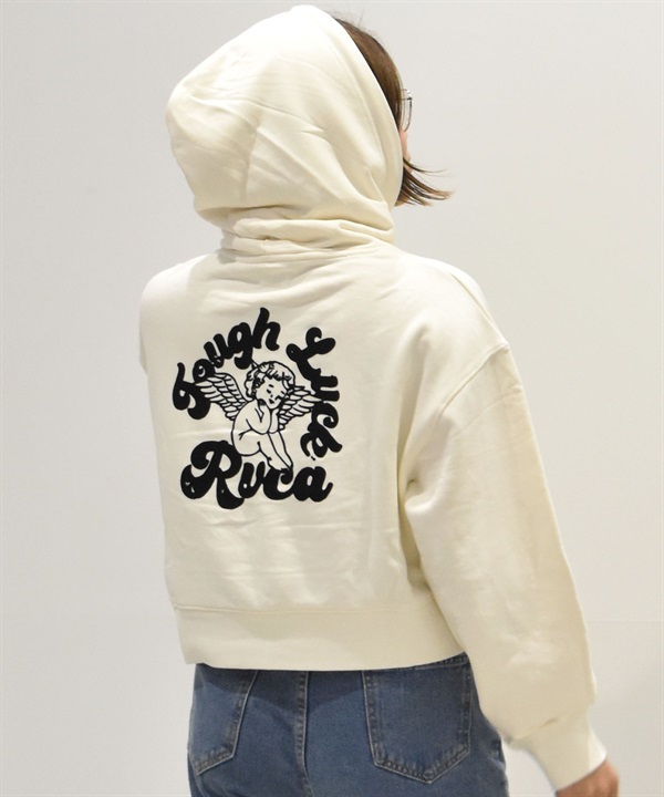 RVCA ルーカ パーカー レディース クロップド丈 バックプリント セットアップ対応 BE044-015