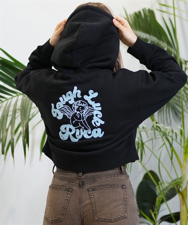RVCA ルーカ パーカー レディース クロップド丈 バックプリント セットアップ対応 BE044-015