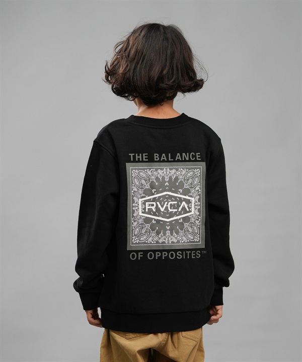 RVCA ルーカ トレーナー キッズ クルーネック スウェット バックプリント ペイズリー柄 BE046-P01 ムラサキスポーツ限定
