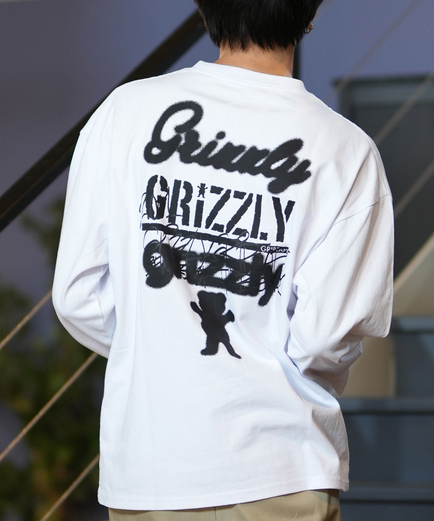 GRIZZLY グリズリー 長袖 Tシャツ メンズ ロンT バックプリント