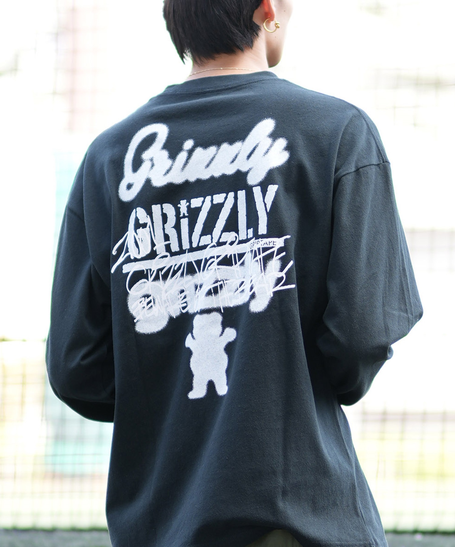 GRIZZLY グリズリー 長袖 Tシャツ メンズ ロンT バックプリント