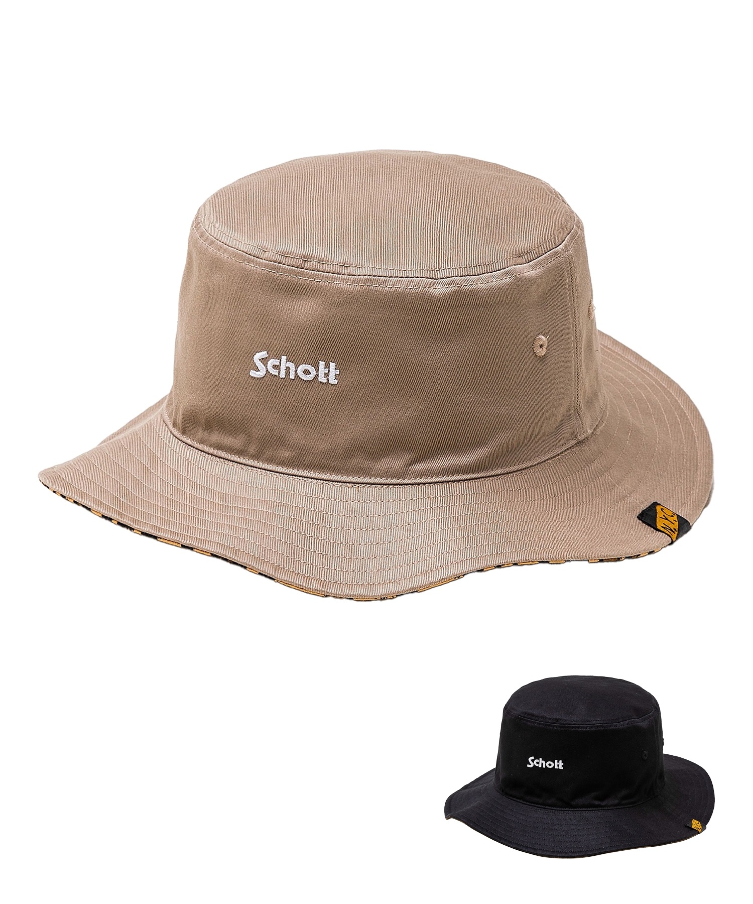 Schott ショット　ストローフェドーラハット フェザー付き　ダークブラウン Schott ショットストローフェドーラハット フェザー付きダーク