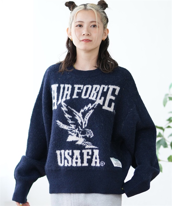 DISCUS ATHLETIC ディスカスアスレチック ニット レディース セーター クルーネック カレッジロゴ 4487-2658