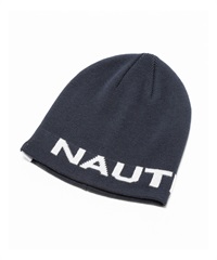 SEA ブラック ビーニー NAUTICA ノーティカ ビーニー ニット帽 ロゴ JAQCUARD BEANIE