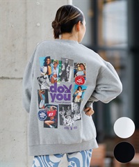 PLAYBOY プレイボーイ トレーナー クルーネック レディース スウェット バックプリント #PB-25-SS-03(WHT-M)