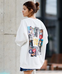 PLAYBOY プレイボーイ トレーナー クルーネック レディース スウェット バックプリント #PB-25-SS-03(WHT-M)