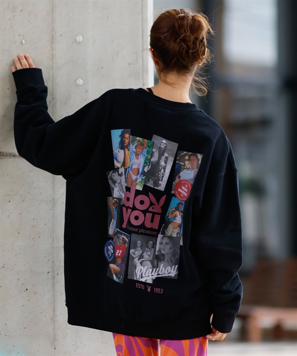PLAYBOY プレイボーイ トレーナー クルーネック レディース スウェット バックプリント #PB-25-SS-03