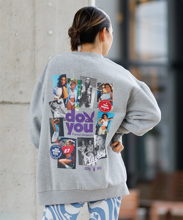 PLAYBOY プレイボーイ トレーナー クルーネック レディース スウェット バックプリント #PB-25-SS-03