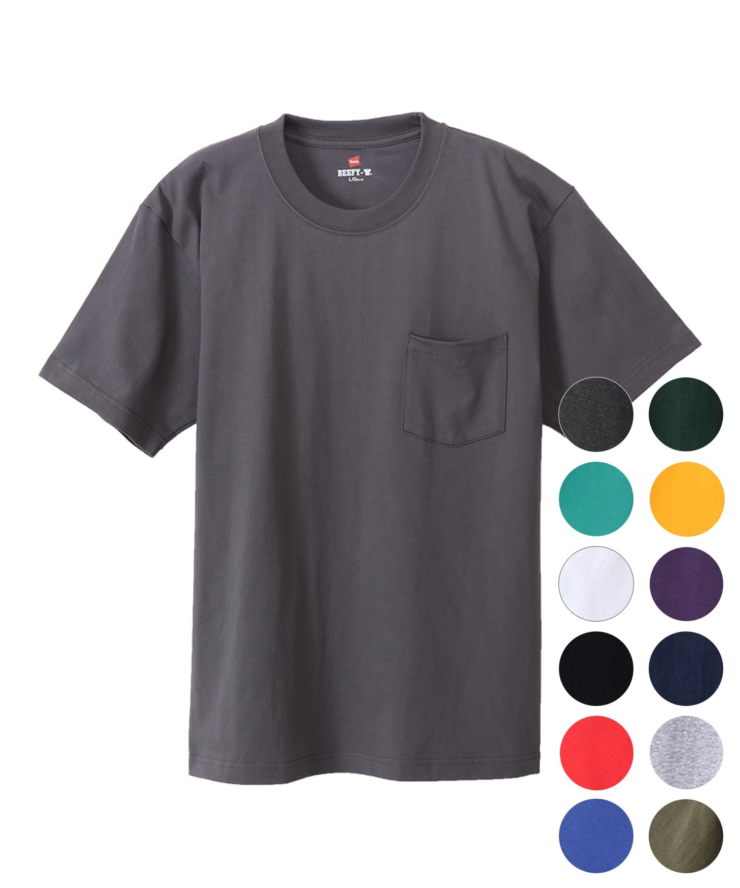 HANES ヘインズ 半袖 Tシャツ メンズ ポケT 無地T ポケット付き