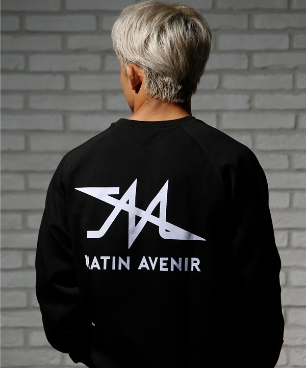 MATIN AVENIR マタンアヴニール トレーナー クルーネック メンズ スウェット ボンディング ストレッチ バックプリント MA024033