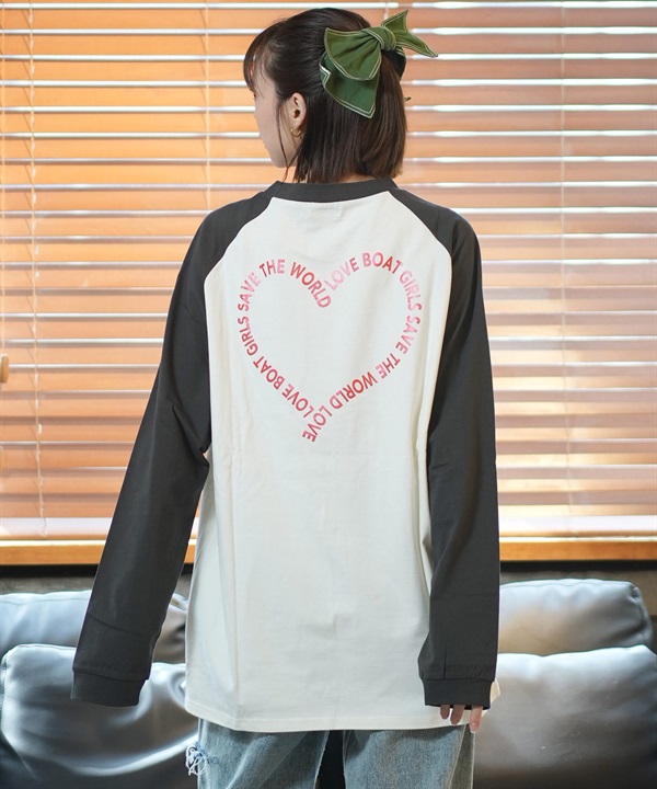 LOVE BOATラブボート 長袖 Tシャツ レディース ロンT ラグラン バックプリント オーバーサイズ LB-LST06