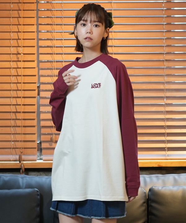 LOVE BOATラブボート 長袖 Tシャツ レディース ロンT ラグラン バックプリント オーバーサイズ LB-LST06