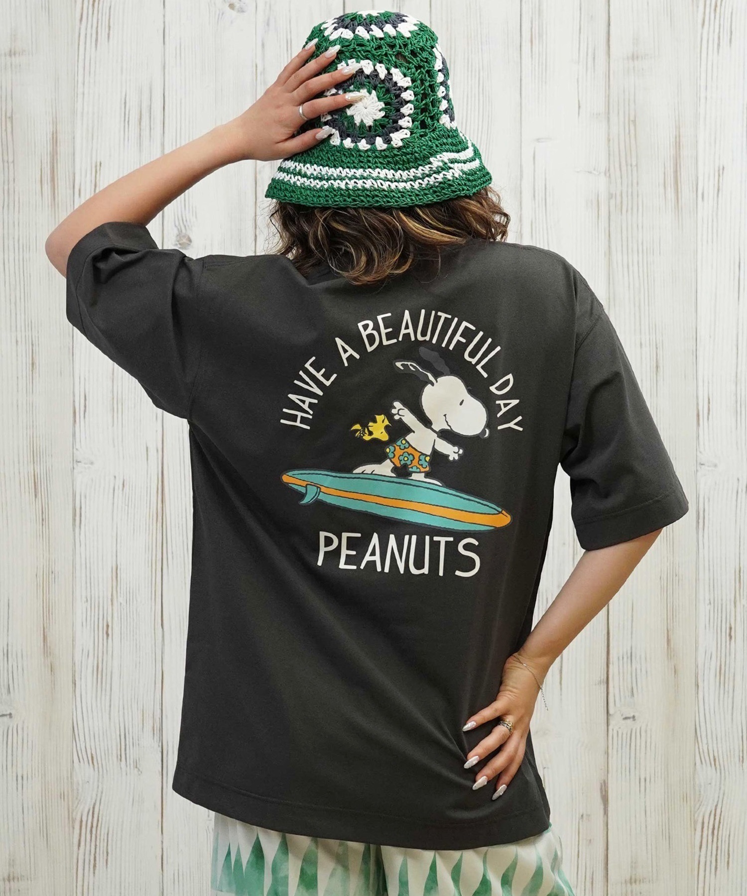 ANTIBAL アンティバル 水着 レディース ラッシュガード 半袖 Tシャツ スヌーピー 水陸両用 UVカット 253AN2ST642(GRY-FREE)