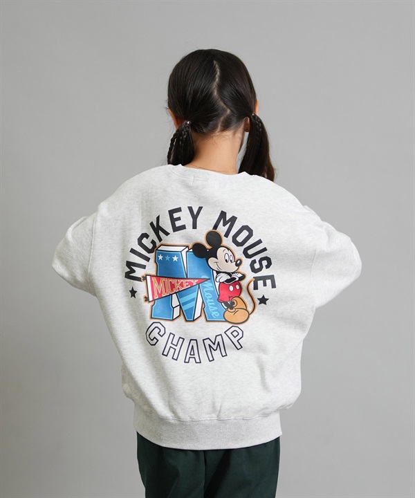 ANTIBAL アンティバル トレーナー スウェット キッズ ジュニア 子供 MICKEY MOUSE ミッキーマウス クルーネック バックプリント 裏毛 254AN3TR197 ムラサキスポーツ限定