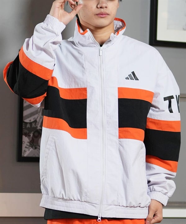 adidas アディダス アウター メンズ トラックジャケット ワーディング パック ルーズフィット メッシュ裏地付き ウーブンジャケット セットアップ対応 KQD39