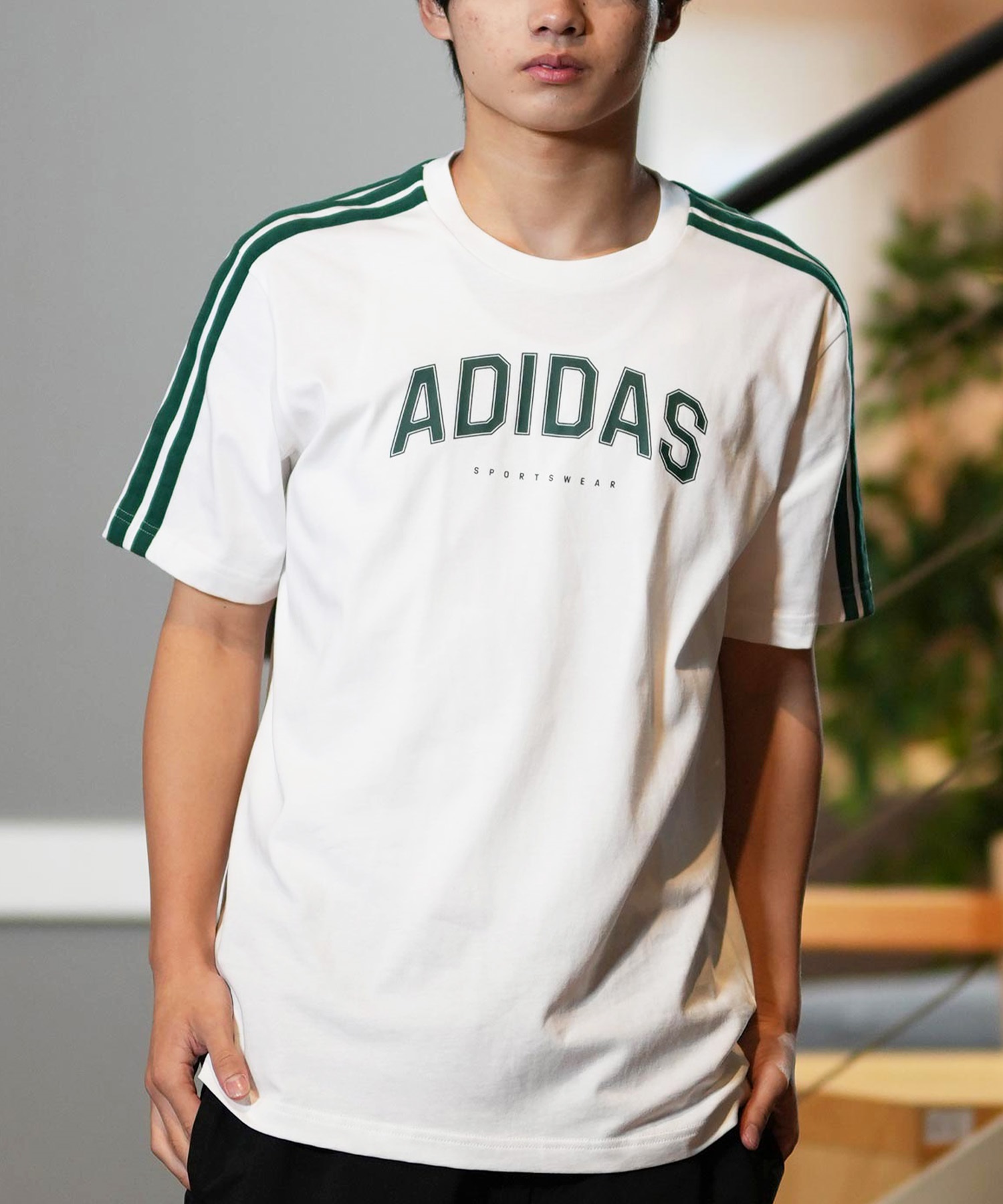 adidas アディダス 半袖 Tシャツ メンズ スリーストライプ 吸水速乾