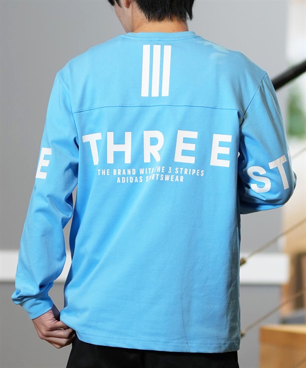 adidas アディダス 長袖 Tシャツ メンズ ロンT オーバーサイズ バックプリント KQD24
