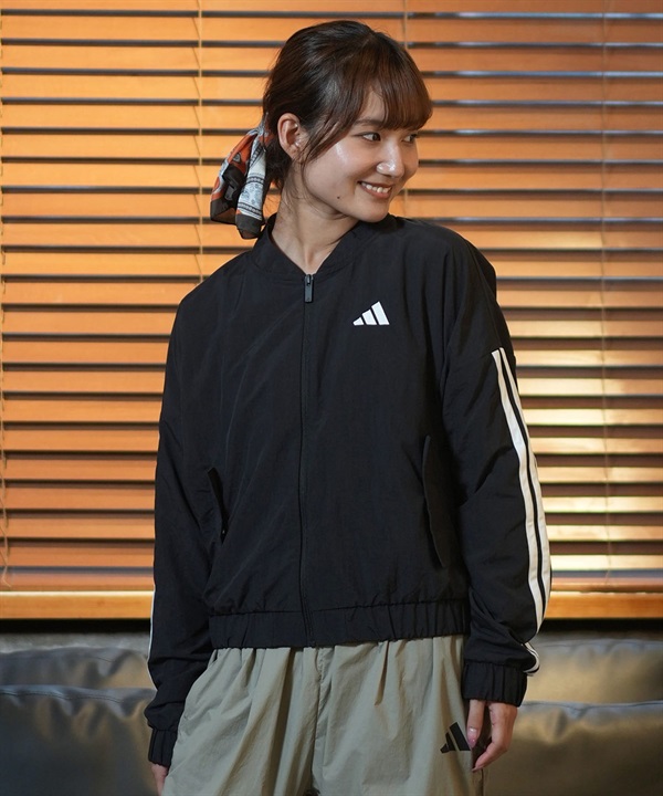 adidas アディダス ジャケット レディース エッセンシャルズ スリーストライプス ウーブンジャケット KWB48