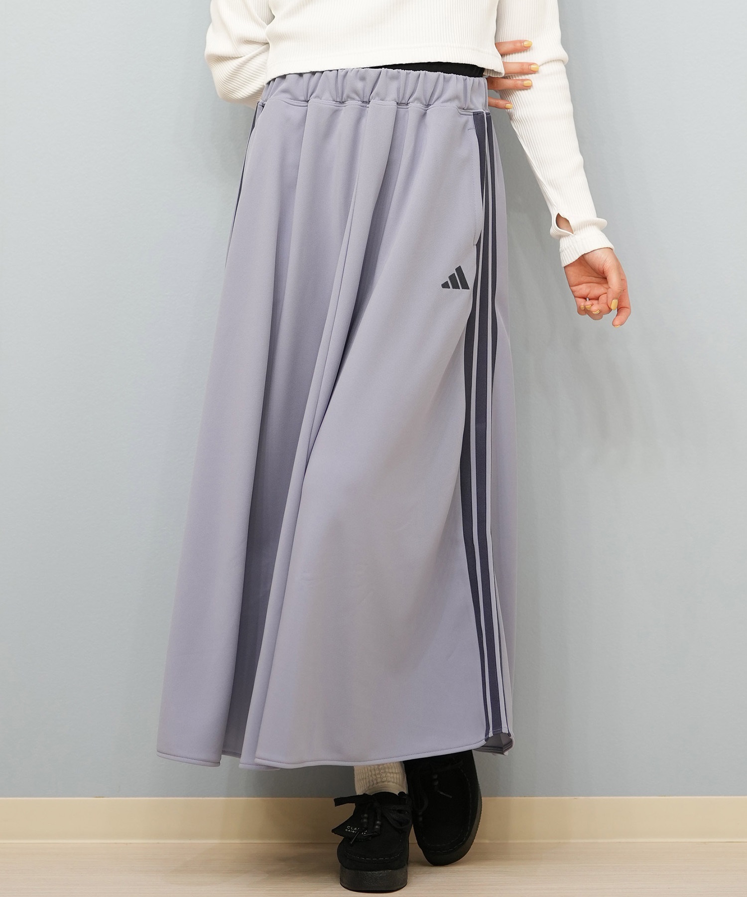 adidas アディダス スカート レディース フレアスカート 3ストライプス SH903(PU/NV-S)