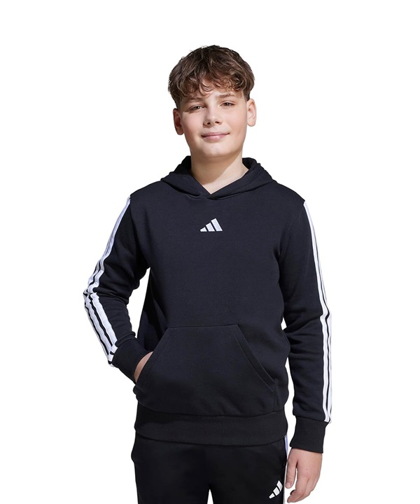 adidas アディダス プルオーバー パーカー キッズ ジュニア 子供 エッセンシャルズ スリーストライプス フレンチテリー KLJ43