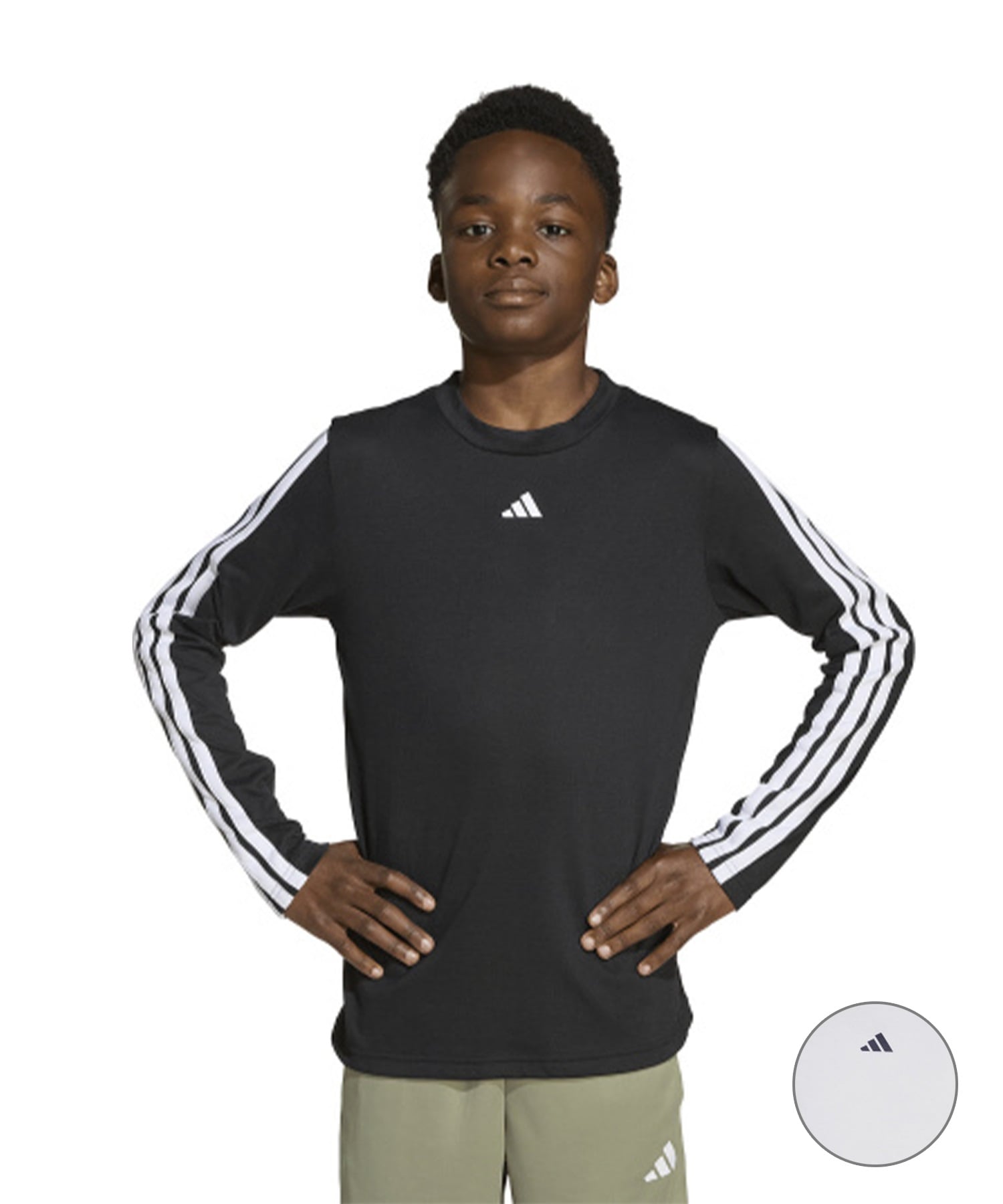 adidas アディダス 長袖 Tシャツ ロンT キッズ ジュニア 吸汗速乾 通気