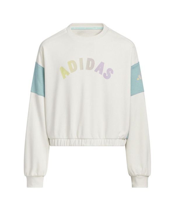 adidas アディダス トレーナー キッズ ガールズ スウェット ルーズフィット クルーネック プルオーバー OO068