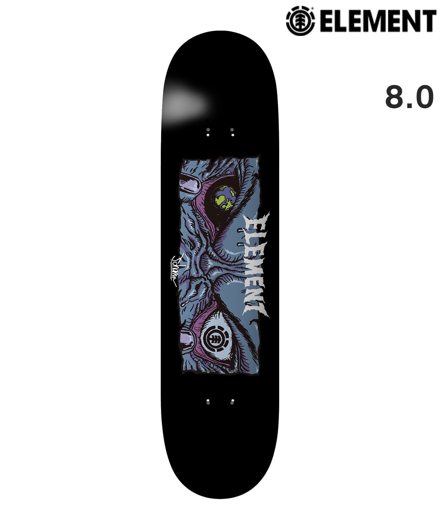 ELEMENT エレメント スケートボード デッキ 8.0inch JOHANN EYES  ムラサキスポーツ