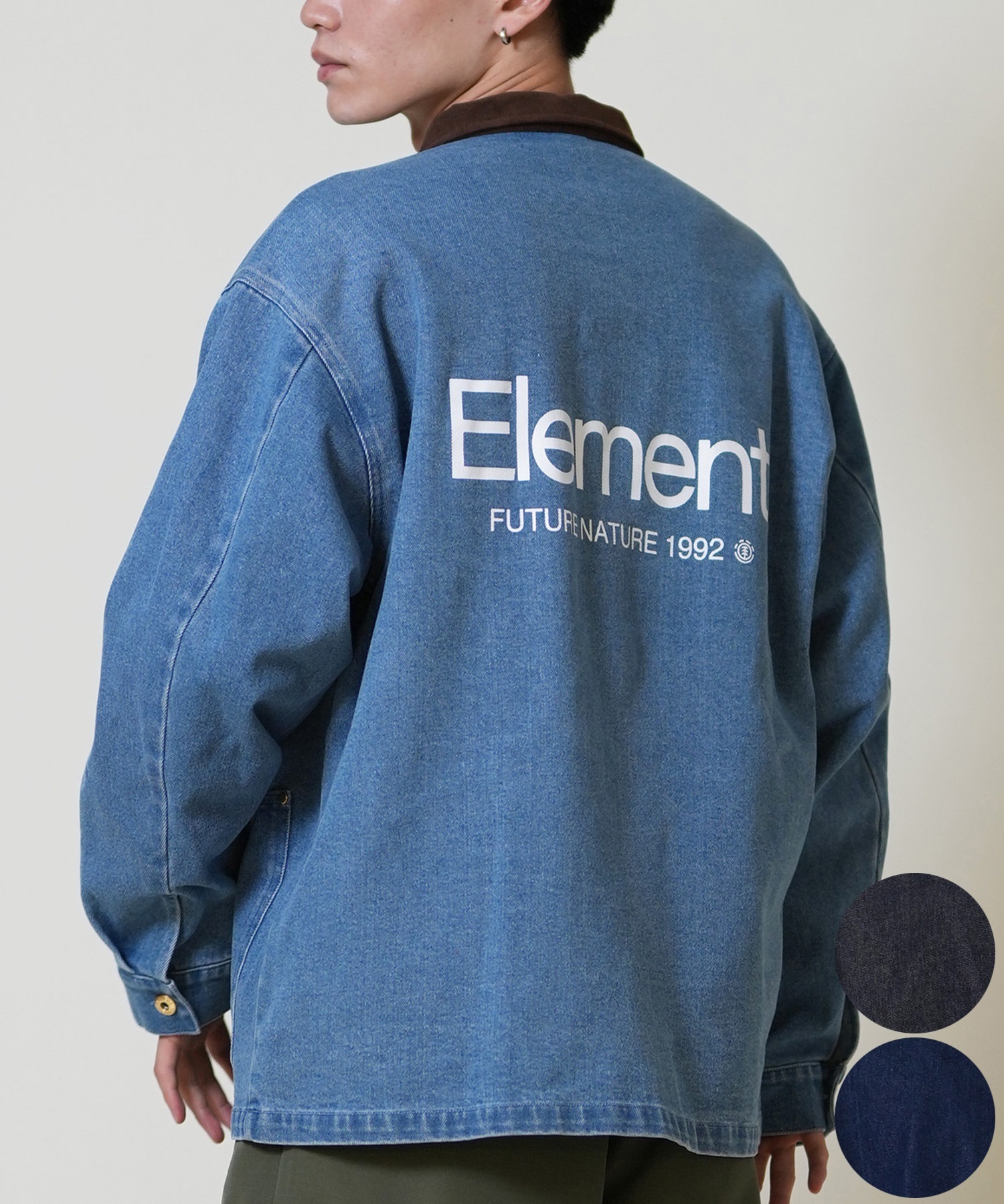 ELEMENT エレメント コーチジャケット メンズ デニム バックプリント ELEMENT エレメント コーチジャケット メンズ デニム バックプリント