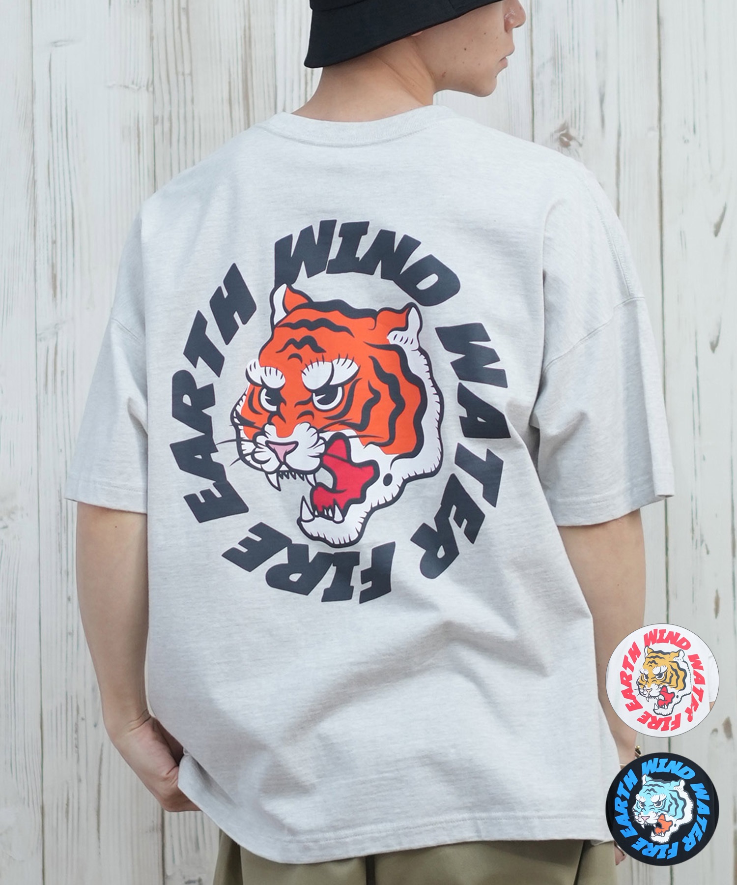 年末値下げABOUT タイガーシャツ ELEMENT エレメント 半袖 Tシャツ メンズ バックプリント オーバー