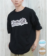 ELEMENT エレメント 半袖 Tシャツ メンズ フロントプリント オーバーサイズ TAGGING SS BF021-222(WHT-M)