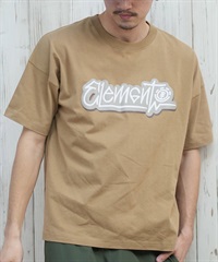 ELEMENT エレメント 半袖 Tシャツ メンズ フロントプリント オーバーサイズ TAGGING SS BF021-222(BEG-M)