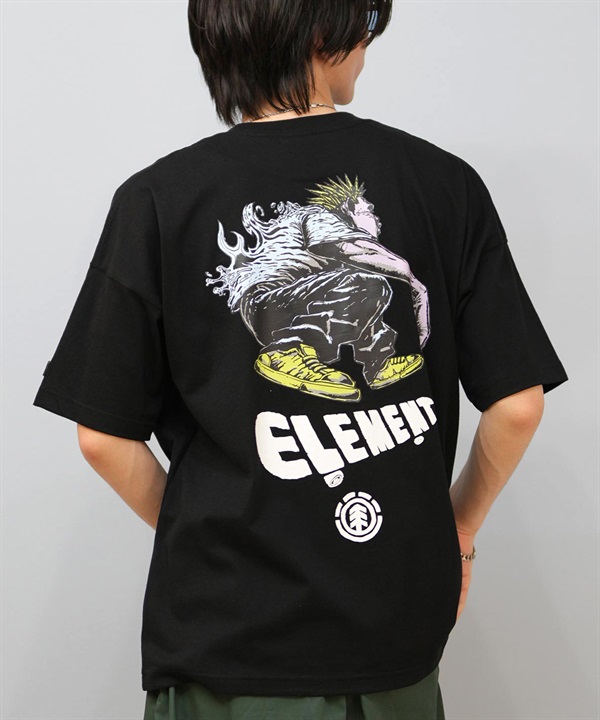 ELEMENT エレメント × JOHANN ヨハン コラボ 半袖 Tシャツ メンズ バックプリント オーバーサイズ BF02A-218