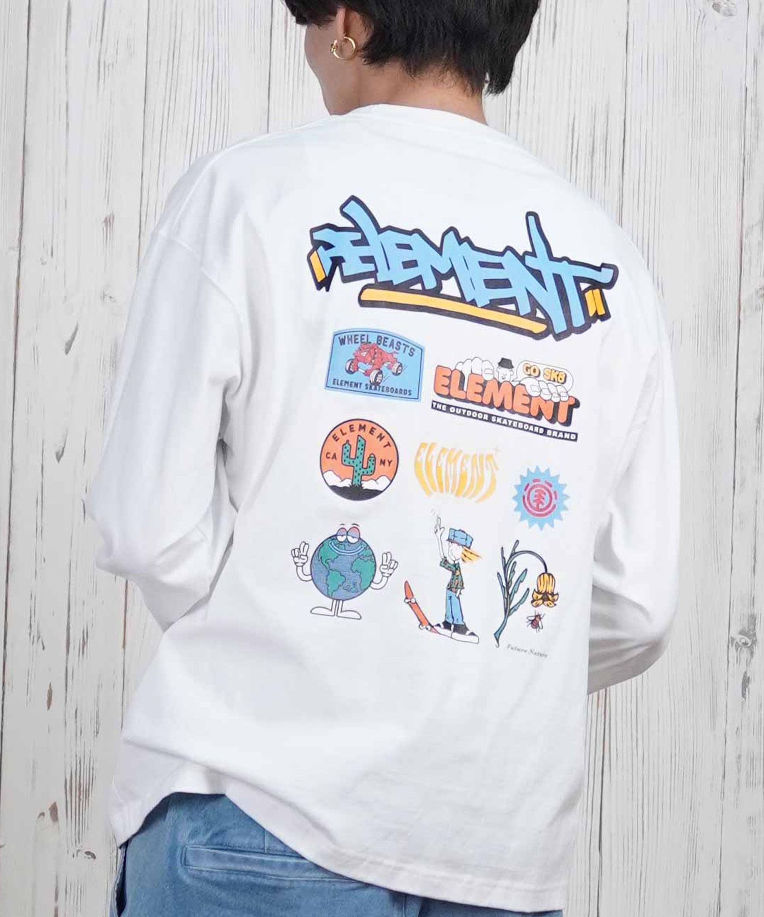 ELEMENT エレメント 長袖 Tシャツ メンズ ロンT バックプリント BF021