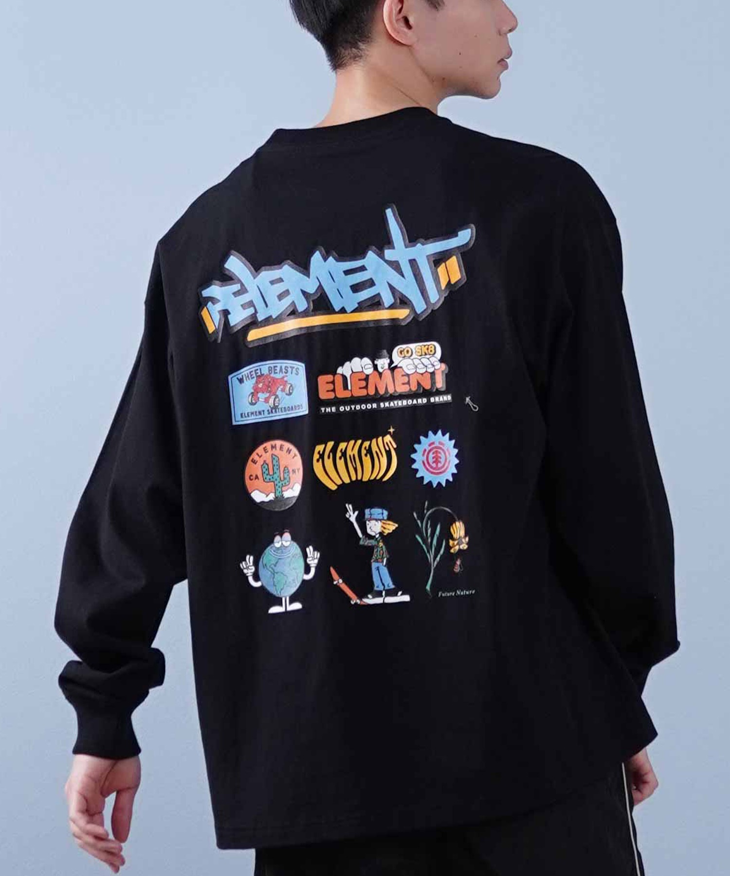 ELEMENT エレメント 長袖 Tシャツ メンズ ロンT バックプリント BF021