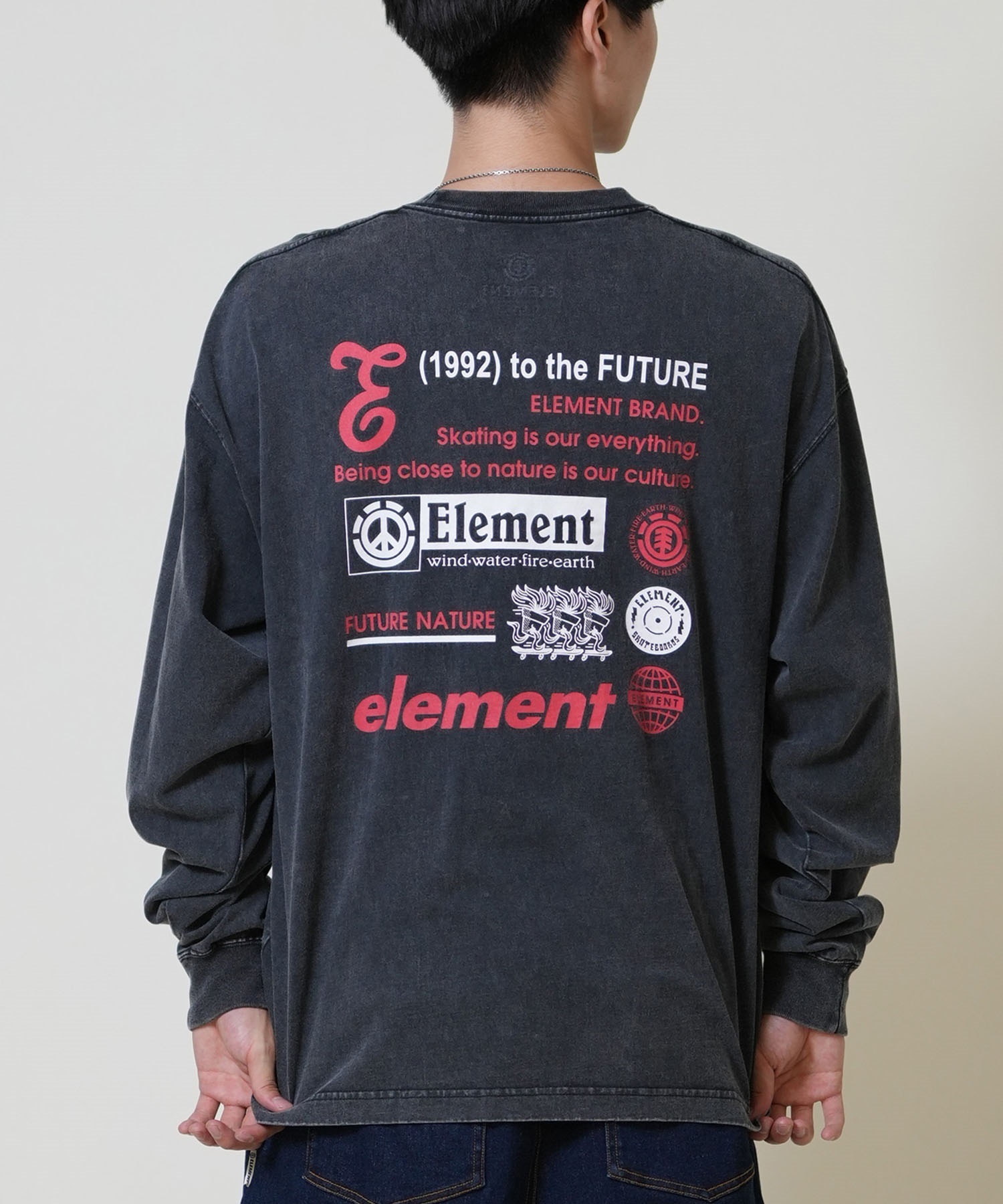 ELEMENT エレメント 長袖 Tシャツ ロンT メンズ 古着風 ヴィンテージ