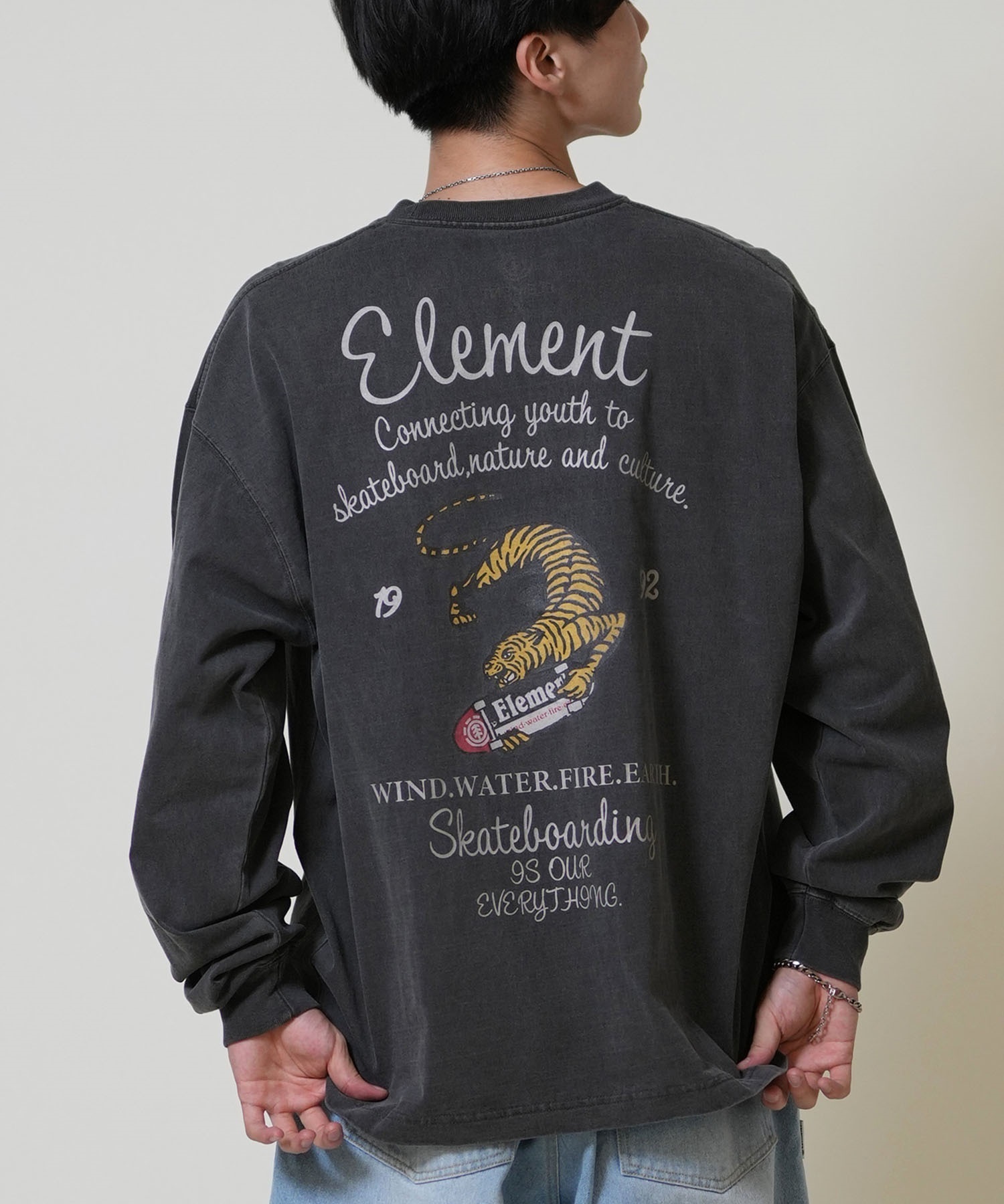 その他ブランド / AIREI/ボトム/M/コットン/BLK/総柄 ELEMENT エレメント 長袖 Tシャツ ロンT メンズ 古着風 ヴィンテージ