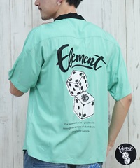 ELEMENT エレメント 半袖 シャツ メンズ ボーリングシャツ バックプリント DICE SHIRTS SS BF021-105