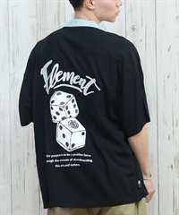 ELEMENT エレメント 半袖 シャツ メンズ ボーリングシャツ バックプリント DICE SHIRTS SS BF021-105