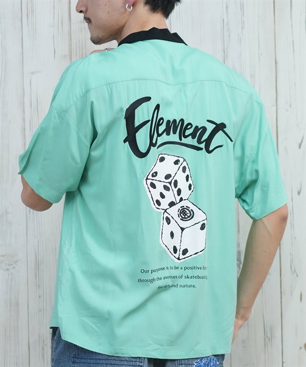 ELEMENT エレメント 半袖 シャツ メンズ ボーリングシャツ バックプリント DICE SHIRTS SS BF021-105