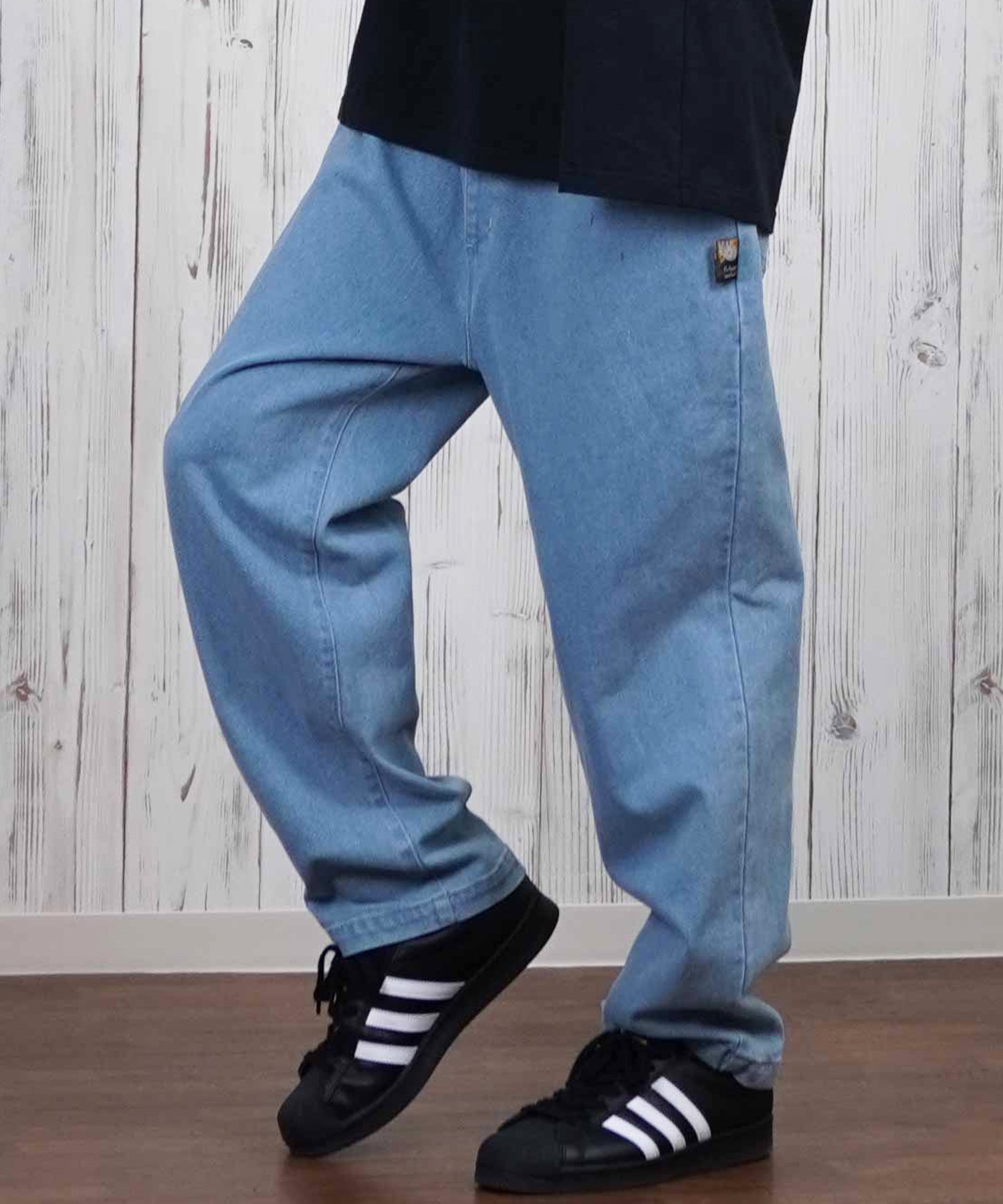 ELEMENT エレメント ロングパンツ メンズ ロンパン ワイドシルエット ワンポイント BF021-700(MIU-M)