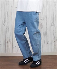 ELEMENT エレメント ロングパンツ デニム メンズ ロンパン ダブルニー ワイドシルエット ワンポイント BF021-702(MIU-M)